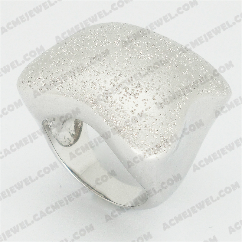 Rings Brass matt / sparkling / shiny 3-tone( matt rhodium  plating / sparkling finishing /rhodium plating)