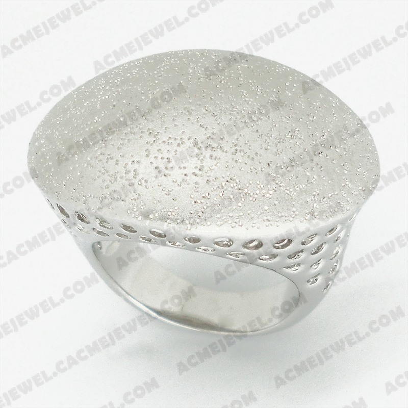 Rings Brass matt / sparkling / shiny 3-tone( matt rhodium  plating / sparkling finishing /rhodium plating)