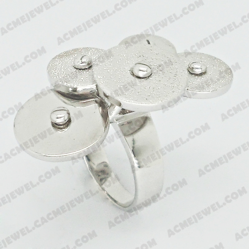 Rings Brass shiny / matt / sparkling 3-tone( rhodium plating/matt rhodium plating /sparkling finishing)