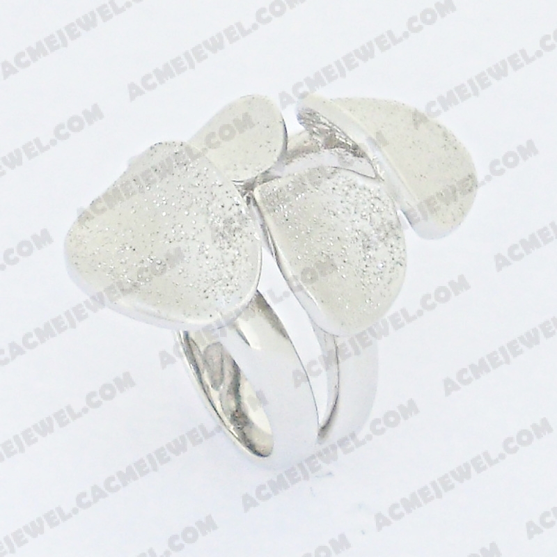 Rings Brass matt / sparkling / shiny 3-tone( matt rhodium  plating / sparkling finishing /rhodium plating)