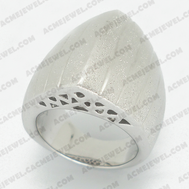 Rings Brass matt / sparkling / shiny 3-tone( matt rhodium  plating / sparkling finishing /rhodium plating)