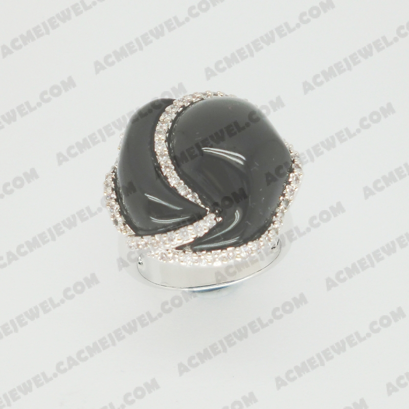 Rings Brass shiny Rhodium plating