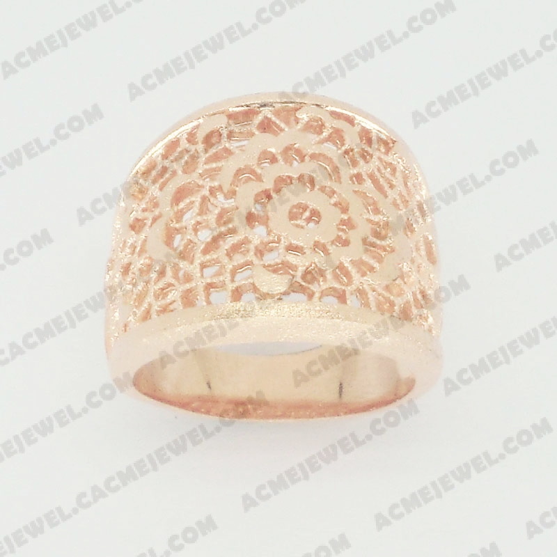 Rings Brass sand / shiny 2-tone(rose gold plating(sand finishing)/ rose gold plating)