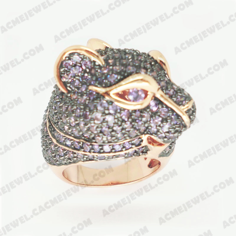 Rings Brass shiny Rose gold plating +black plating