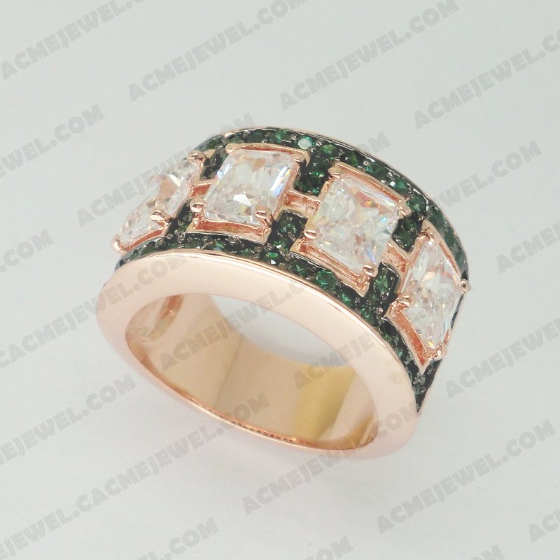 Rings Brass Shiny Rose gold / Black