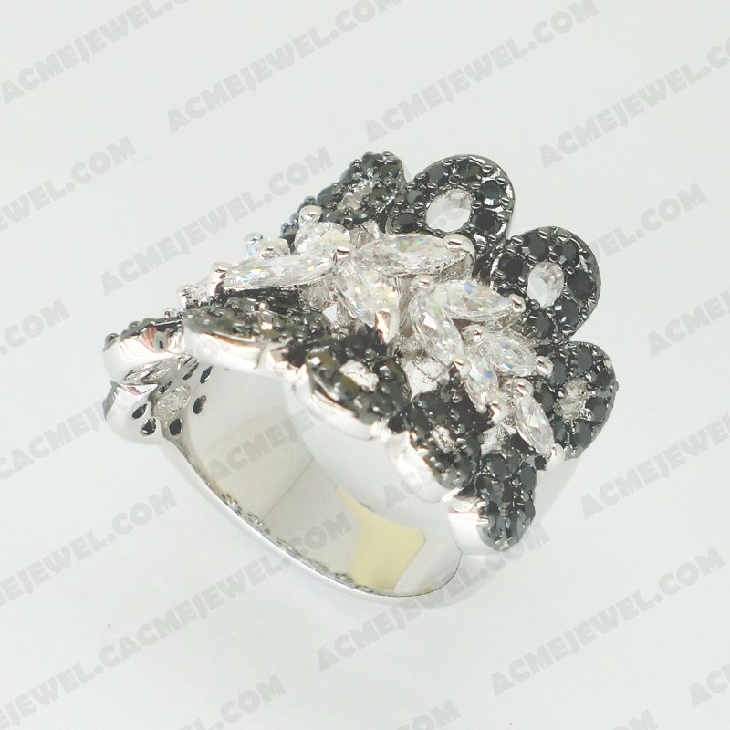 Rings Brass Shiny Rhodium / Black