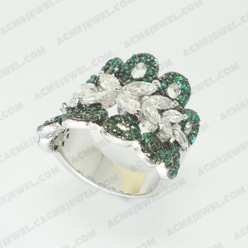 Rings Brass Shiny Rhodium / Black