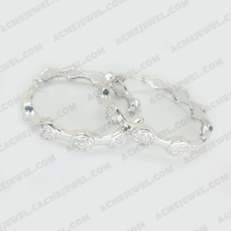 Earrings Brass Shiny Rhodium
