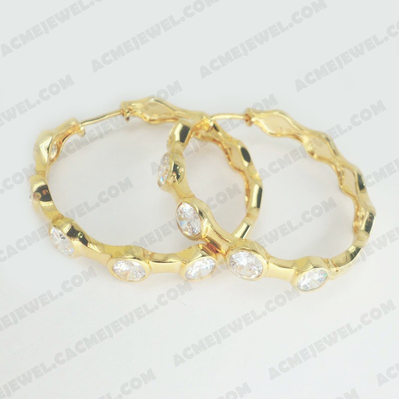 Earrings Brass Shiny Gold