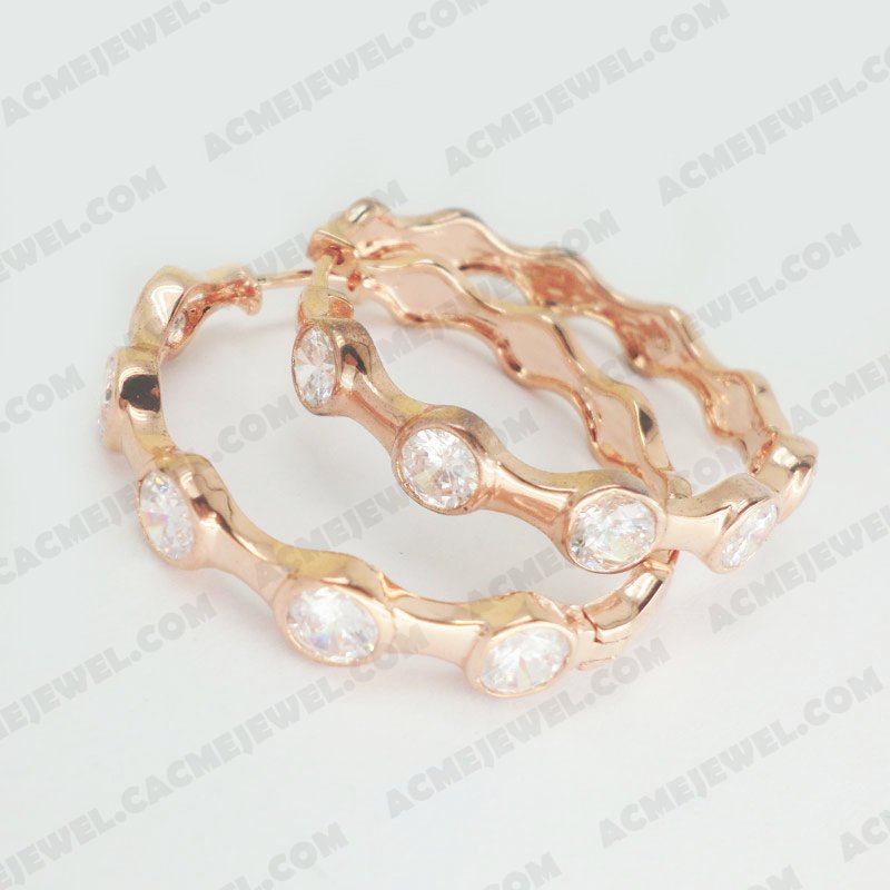 Earrings Brass Shiny Rose gold