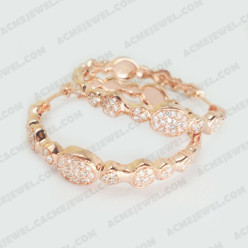 Earrings Brass Shiny Rose gold