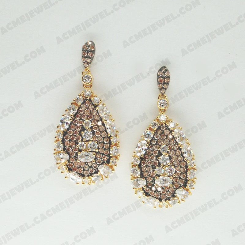 Earrings Brass Shiny Gold / Black