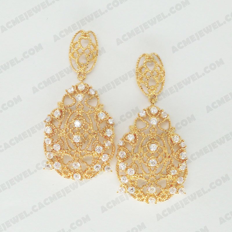 Earrings Brass Shiny Gold