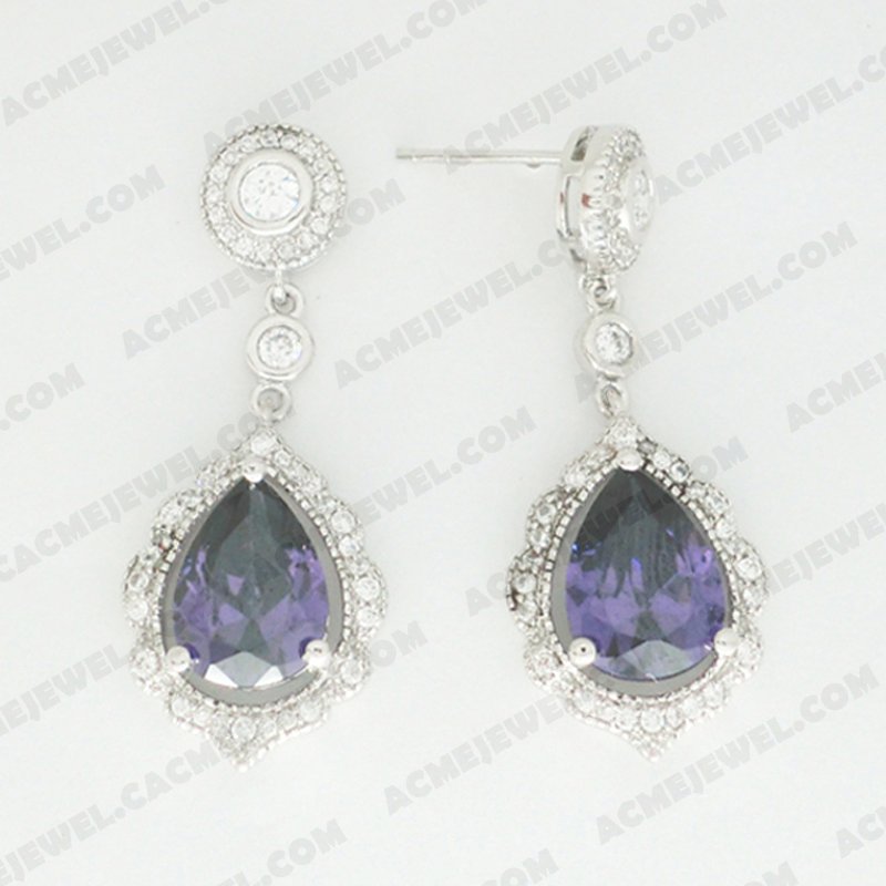 Earrings Brass Shiny Rhodium