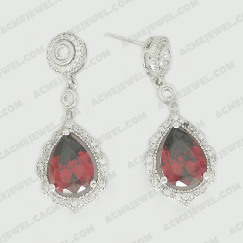 Earrings Brass Shiny Rhodium
