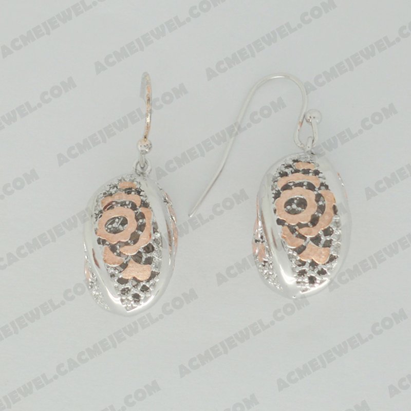 Earrings Brass Sand finishing Rhodium / Rose gold