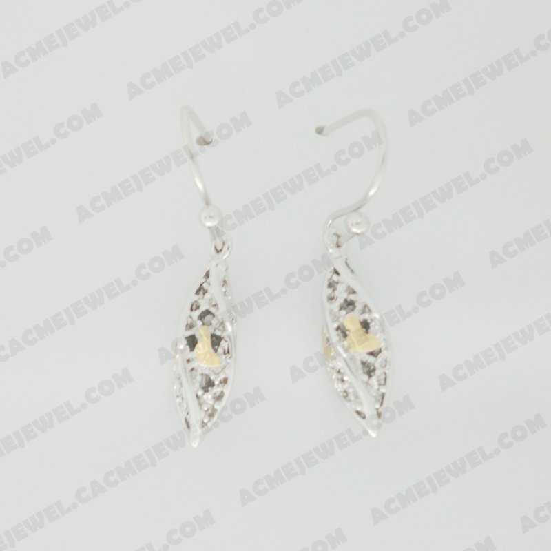 Earrings Brass Sand finishing Rhodium / Gold