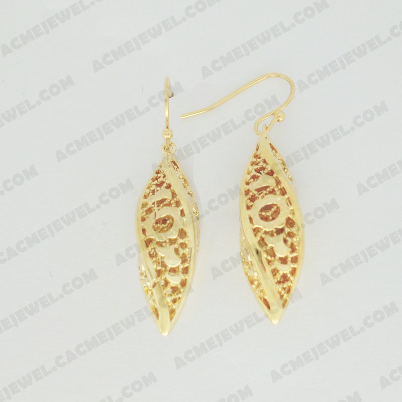 Earrings Brass Sand finishing Gold
