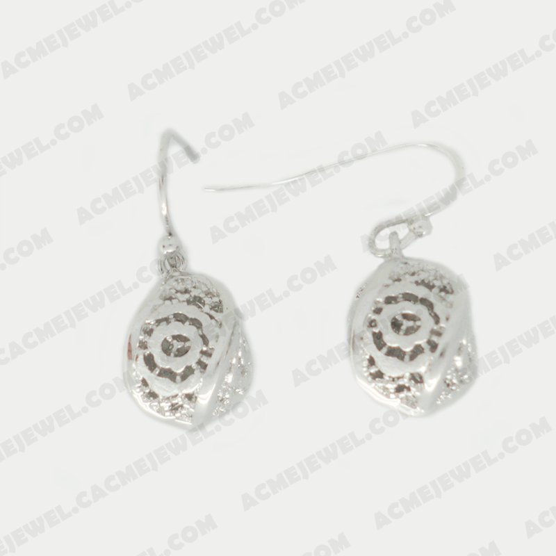 Earrings Brass Sand finishing Rhodium