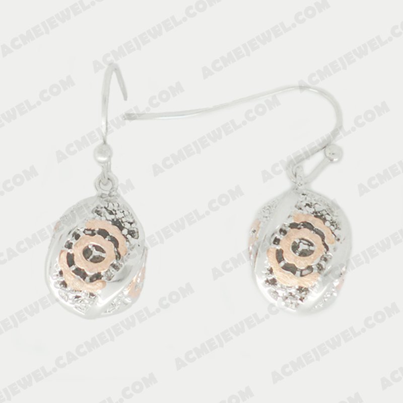 Earrings Brass Sand finishing Rhodium / Rose gold