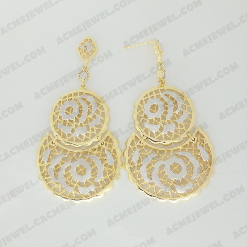 Earrings Brass Sand finishing Rhodium / Gold