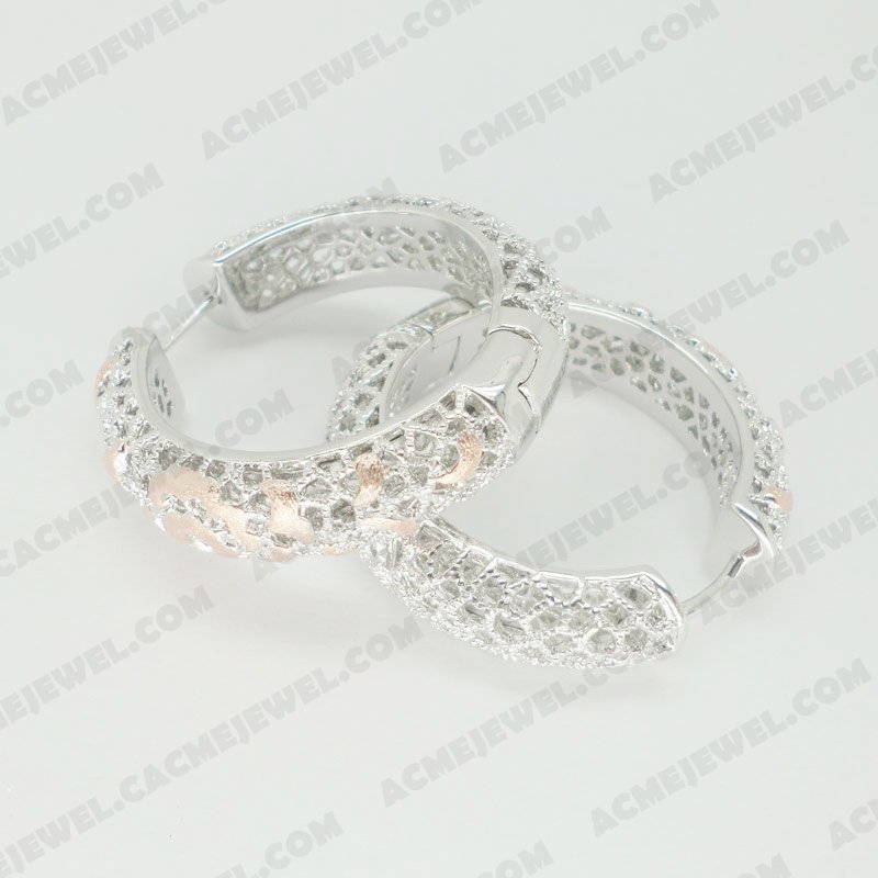 Earrings Brass Sand finishing Rhodium / Rose gold