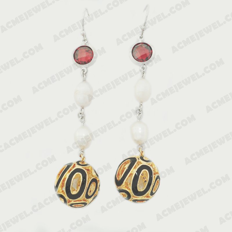 Earrings Brass Epoxy / Shiny Rhodium / Gold