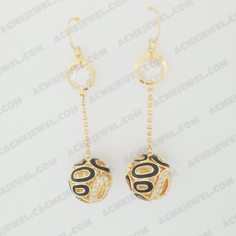 Earrings Brass Epoxy / Shiny Gold