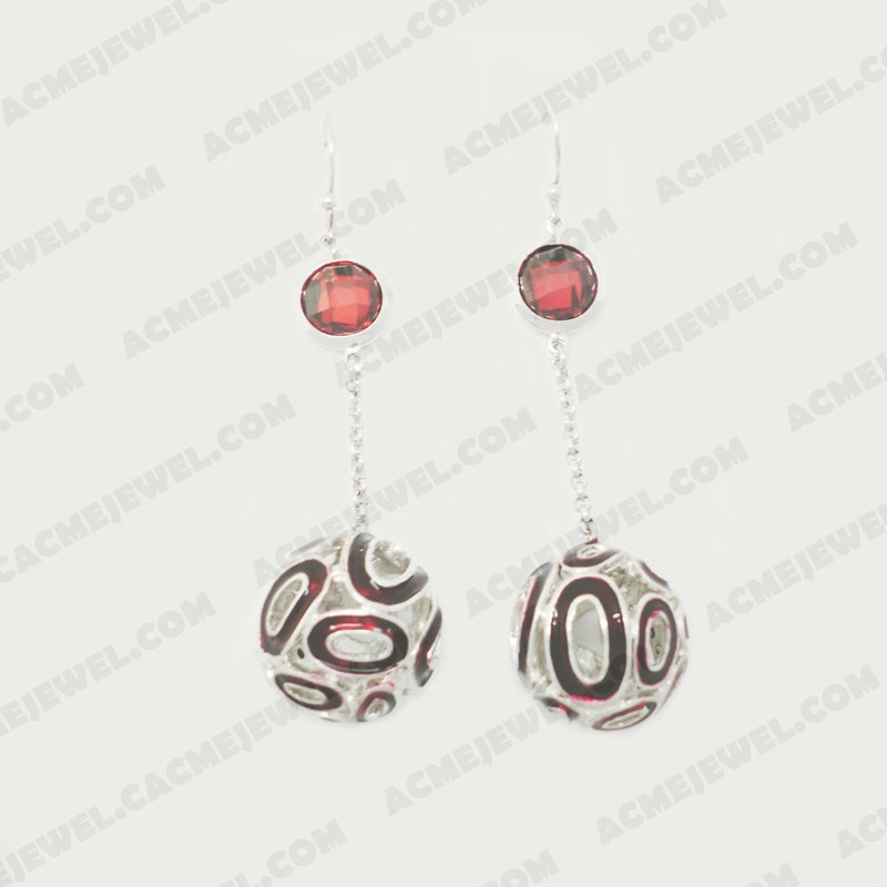 Earrings Brass Epoxy / Shiny Rhodium