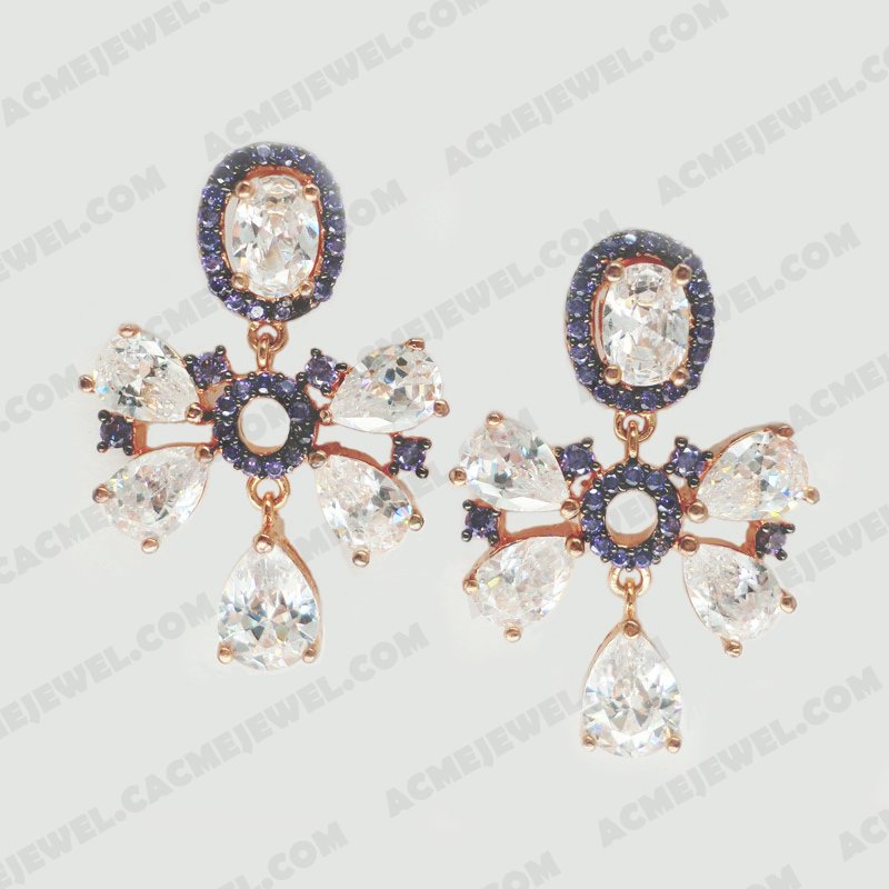 Earrings Brass Shiny Rose gold