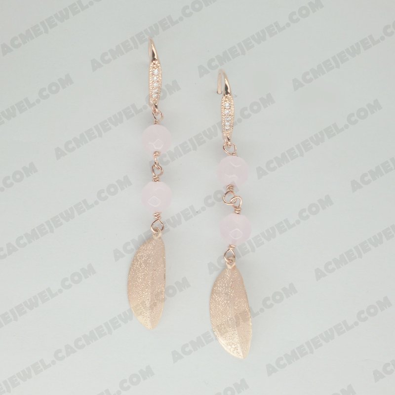 Earrings Brass Sparkling finishing / Shiny Rose gold