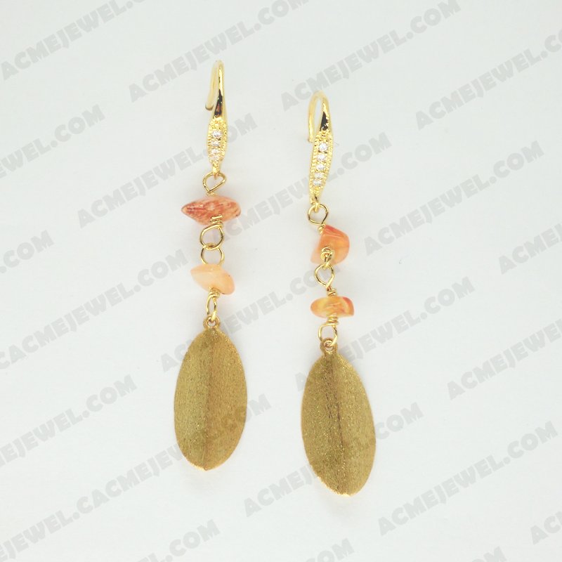 Earrings Brass Sparkling finishing / Shiny Gold