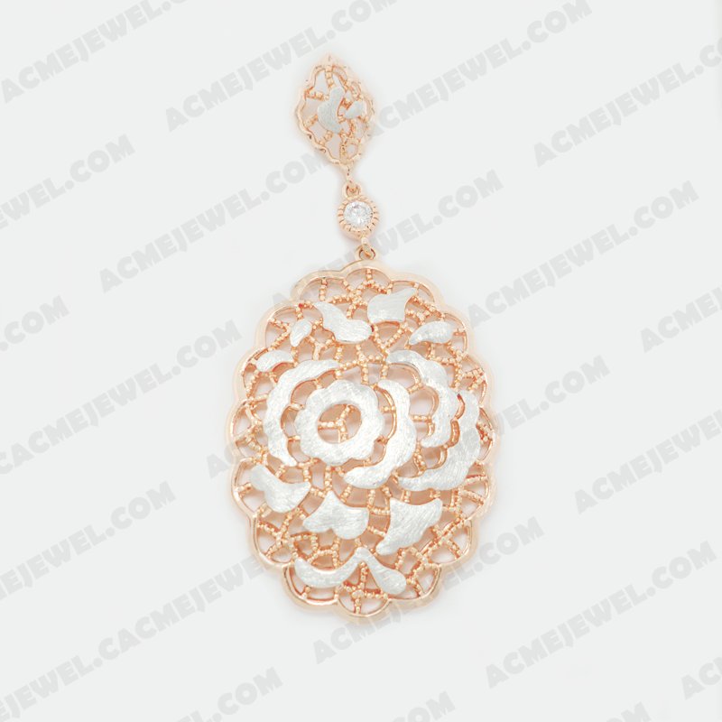 Pendants Brass Sand finishing Rose gold / Rhodium