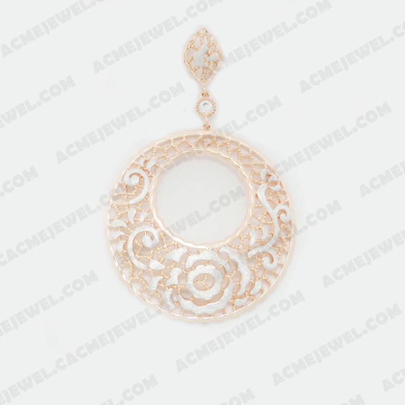 Pendants Brass Sand finishing Rose gold / Rhodium