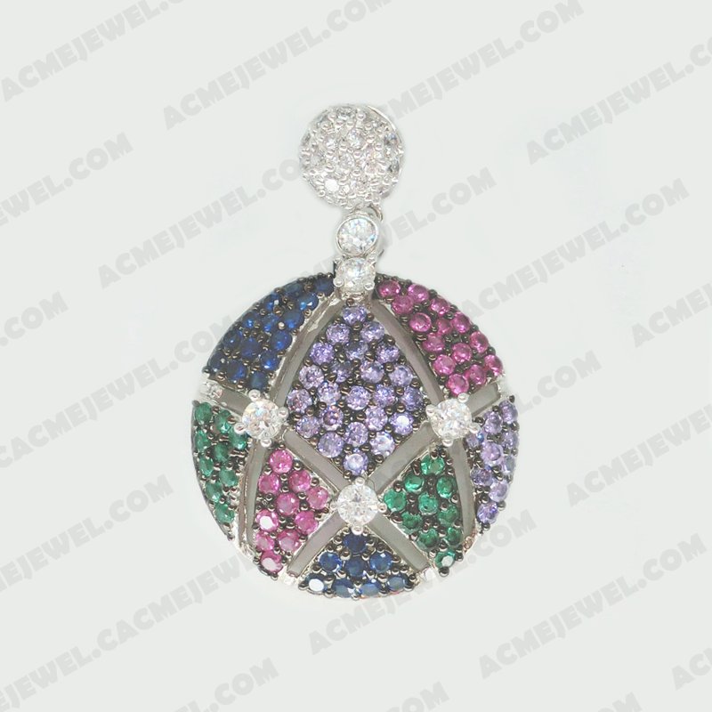 Pendants Brass Shiny Rhodium / Black