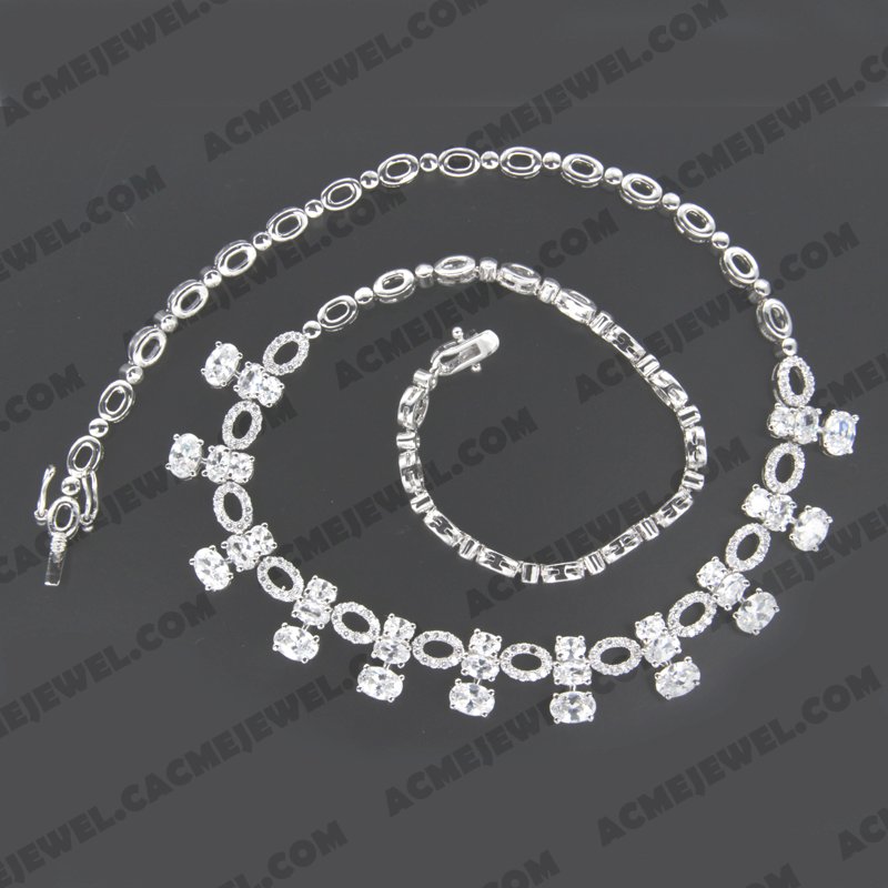Necklace Brass Shiny Rhodium
