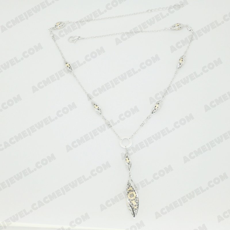Necklace Brass Sand finishing / Shiny Rhodium / Gold