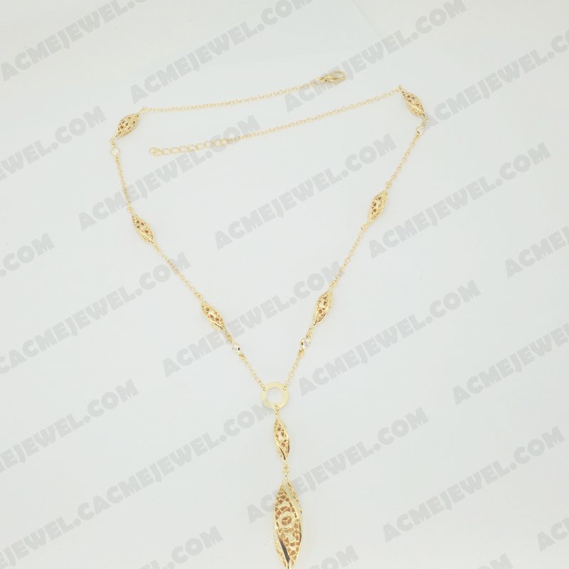 Necklace Brass Sand finishing / Shiny Gold
