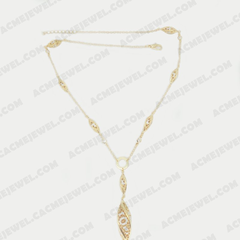 Necklace Brass Sand finishing / Shiny Rhodium / Gold