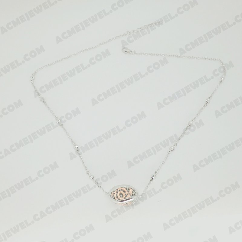 Necklace Brass Sand finishing / Shiny Rhodium / Rose gold