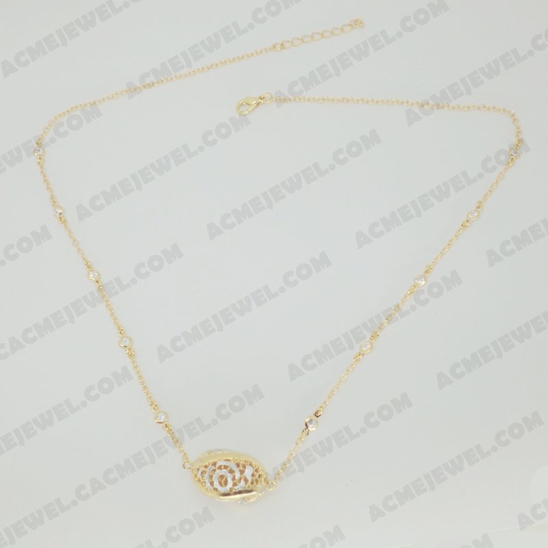 Necklace Brass Sand finishing / Shiny Rhodium / Gold