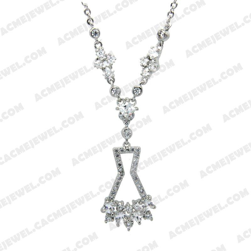 Necklace Silver / Brass  Rhodium plating