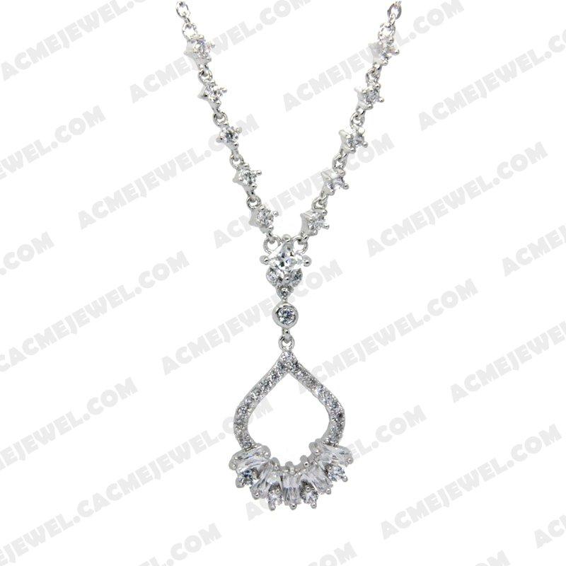 Necklace Silver / Brass  Rhodium plating