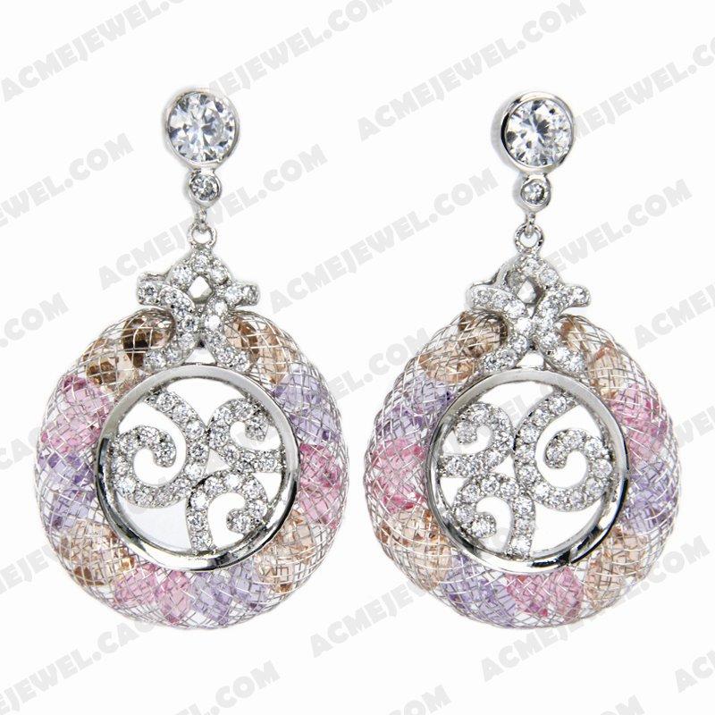 Earrings 925 Sterling Silver  Rhodium 