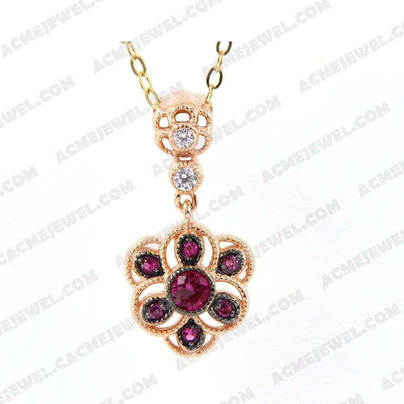Pendants 925 Sterling Silver 2-tone Rose gold and black rhodium