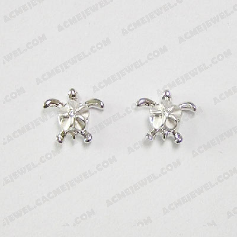 Earrings 925 Sterling Silver 2-tone Rhodium and matt rhodium