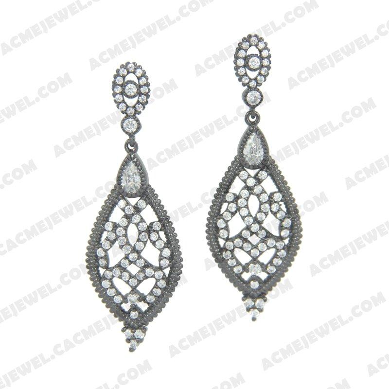 Earrings 925 Sterling Silver  Black rhodium 