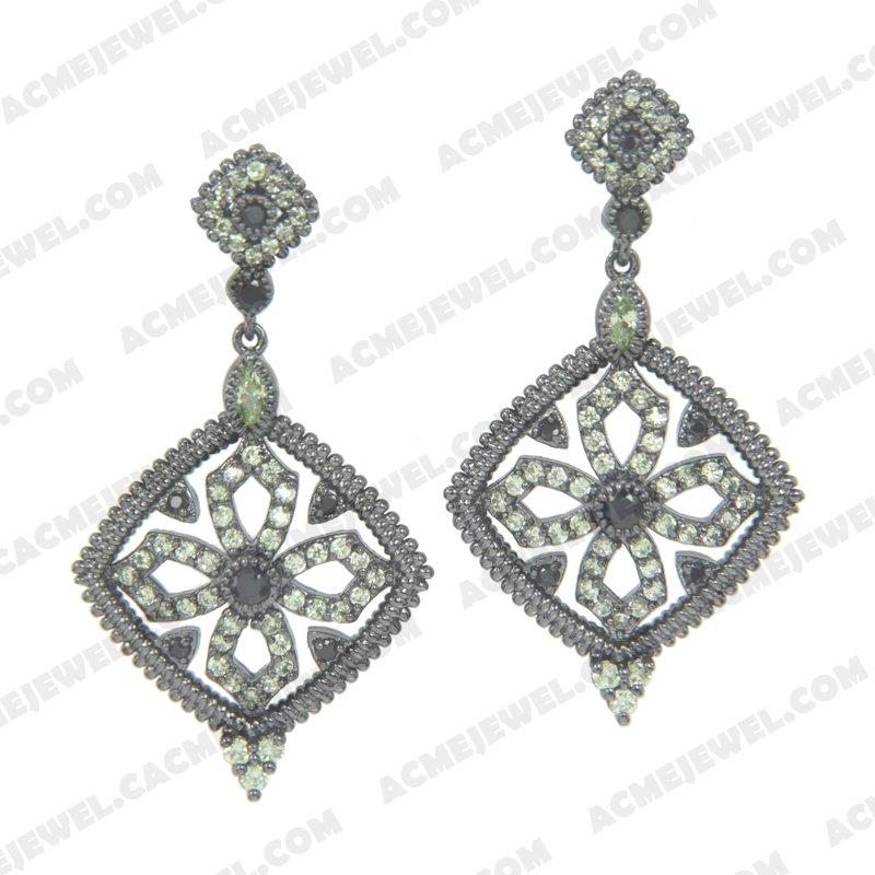 Earrings 925 Sterling Silver  Black rhodium 