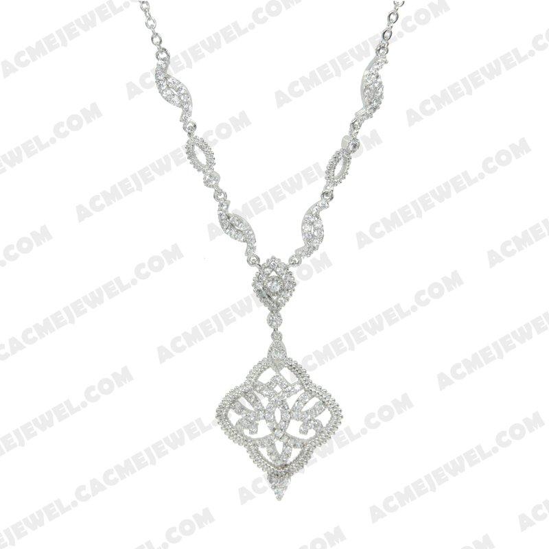 Necklace 925 Sterling Silver  Rhodium 