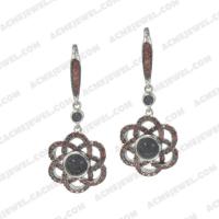   Earrings 925 sterling silver  2-tone Rhodium and black rhodium
